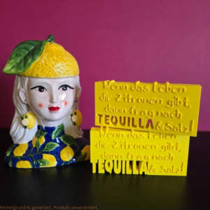 STL 3D Druck Datei 3er Set Aufsteller Schriftzug StatementWenn das Leben dir Zitronen gibt Tequilla Limonade Freunde 3D-Druck Datei positiv