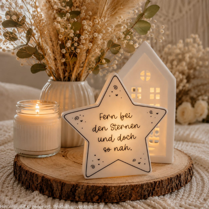 STL 3D Druck Datei Trauer Stern 2 Designs zum personalisieren Solarlicht oder Lichterkette 3D-Datei zum stellen oder stecken 6/8/10mm Stäbe – Bild 7
