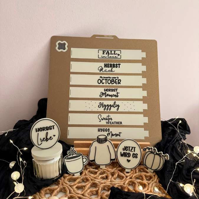 STL 3D Druck Datei Herbst XXl Set Kerzenglas Banderolen Deckel und Stecker Hök Gök 3D-Druck Datei Herbstliebe Mitbringsel Geldgeschenk Hygge – Bild 3