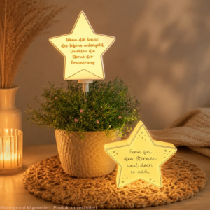 STL 3D Druck Datei Trauer Stern 2 Designs zum personalisieren Solarlicht oder Lichterkette  3D-Datei zum stellen oder stecken 6/8/10mm Stäbe