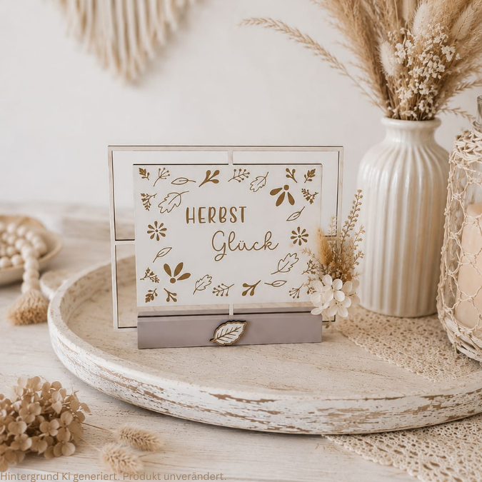 SVG Laser Herbst Datei 4 designs Klötzchenrahmen inkl Dekoblätter zum aufkleben Laserdatei SVG Datei Easysticks Hygge skandi – Bild 10