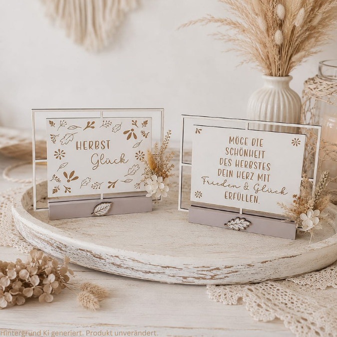 SVG Laser Herbst Datei 4 designs Klötzchenrahmen inkl Dekoblätter zum aufkleben Laserdatei SVG Datei Easysticks Hygge skandi – Bild 6