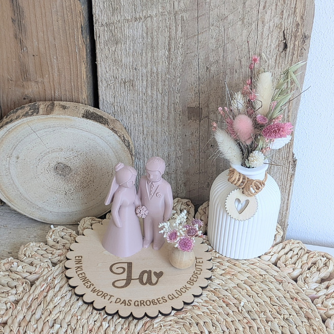 STL 3D Druck Datei Brautpaar minimalsitisch Hochzeit Hochzeitsgeschenk Deko 3D-Datei 3D-Druck Vorlage Geschenkidee Ehe Braut Bräutigam – Bild 5
