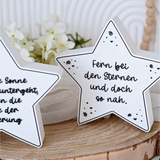 STL 3D Druck Datei Trauer Stern 2 Designs zum personalisieren Solarlicht oder Lichterkette 3D-Datei zum stellen oder stecken 6/8/10mm Stäbe – Bild 6