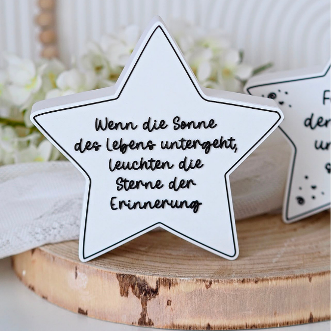 STL 3D Druck Datei Trauer Stern 2 Designs zum personalisieren Solarlicht oder Lichterkette 3D-Datei zum stellen oder stecken 6/8/10mm Stäbe – Bild 10