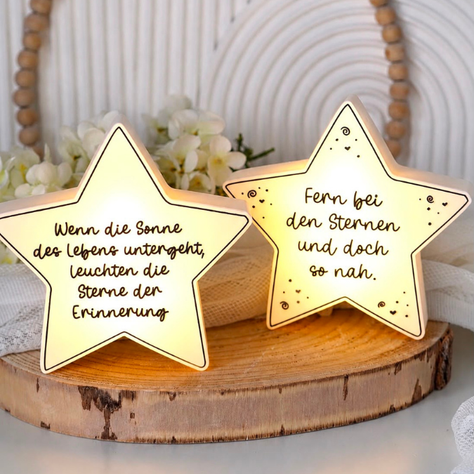 STL 3D Druck Datei Trauer Stern 2 Designs zum personalisieren Solarlicht oder Lichterkette 3D-Datei zum stellen oder stecken 6/8/10mm Stäbe – Bild 3