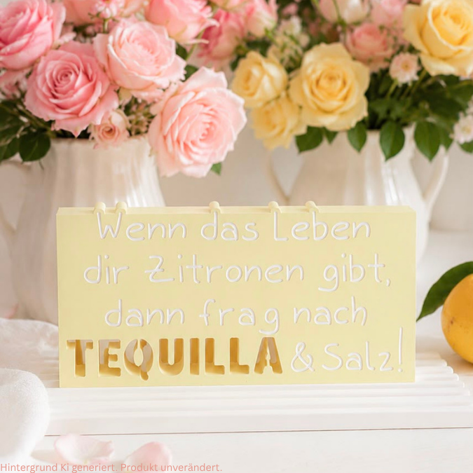 STL 3D Druck Datei 3er Set Aufsteller Schriftzug StatementWenn das Leben dir Zitronen gibt Tequilla Limonade Freunde 3D-Druck Datei positiv – Bild 6