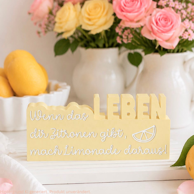 STL 3D Druck Datei 3er Set Aufsteller Schriftzug StatementWenn das Leben dir Zitronen gibt Tequilla Limonade Freunde 3D-Druck Datei positiv – Bild 10