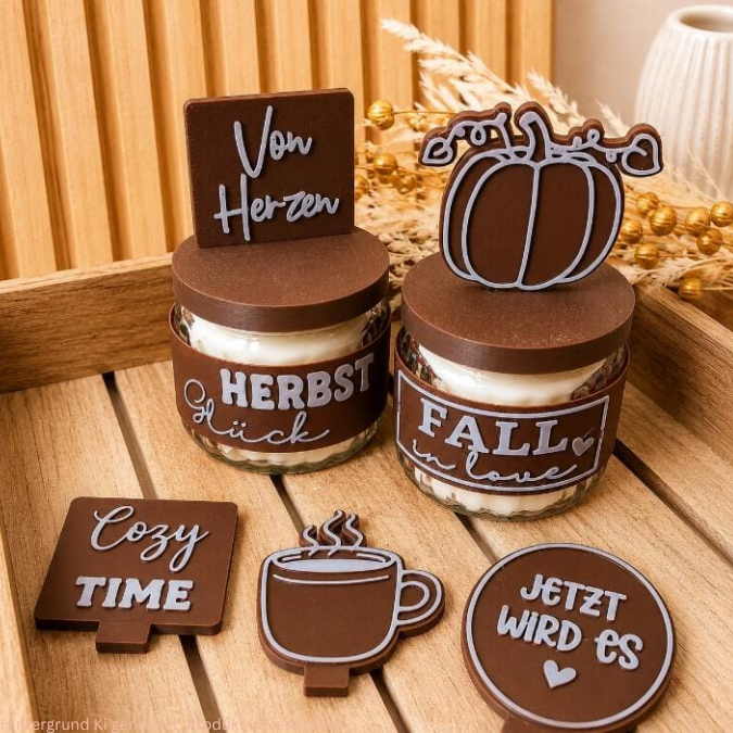 STL 3D Druck Datei Herbst XXl Set Kerzenglas Banderolen Deckel und Stecker Hök Gök 3D-Druck Datei Herbstliebe Mitbringsel Geldgeschenk Hygge – Bild 8