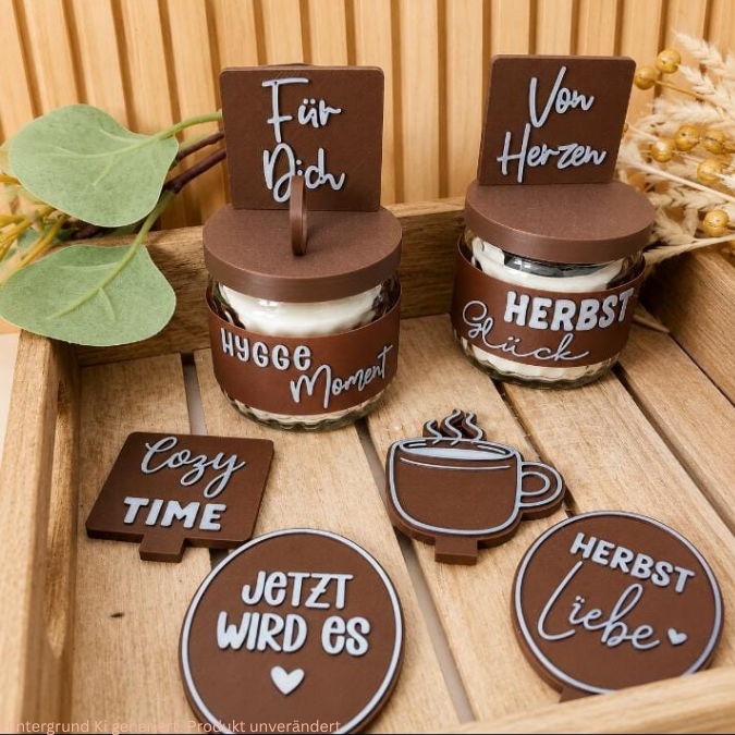 STL 3D Druck Datei Herbst XXl Set Kerzenglas Banderolen Deckel und Stecker Hök Gök 3D-Druck Datei Herbstliebe Mitbringsel Geldgeschenk Hygge – Bild 9