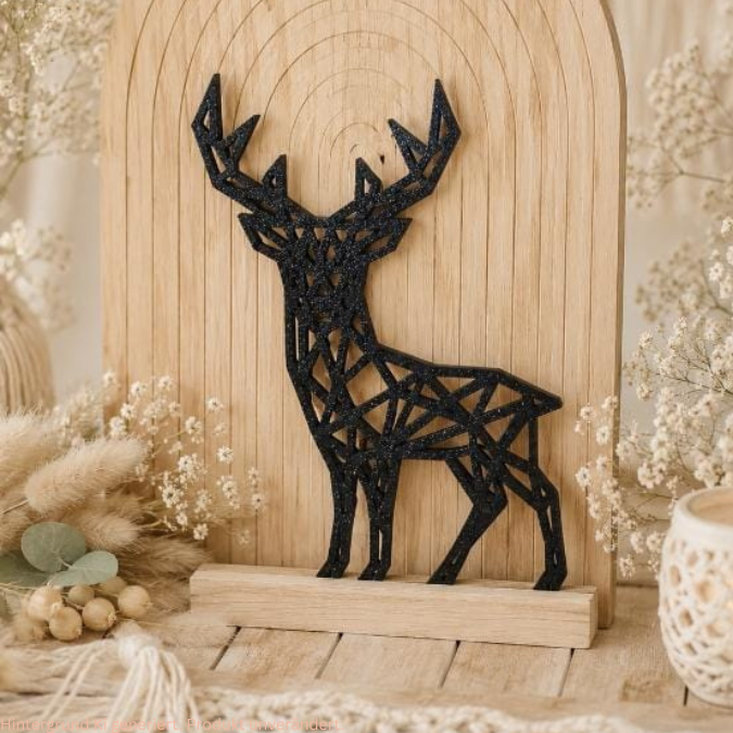 SVG Laser Datei Hirsch Reh für Klötzchen oder als Wanddeko Herbst Winter Weihnachten Laserdatei SVG Datei Lineart Skandi Reh – Bild 3