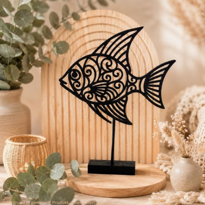 STL 3D Druck Datei Fisch 3er Set Klötzchendatei, Aufsteller und Wanddeko Maritim Meer Geschenkidee 3D-Druck Datei inkl Sockel – Bild 3