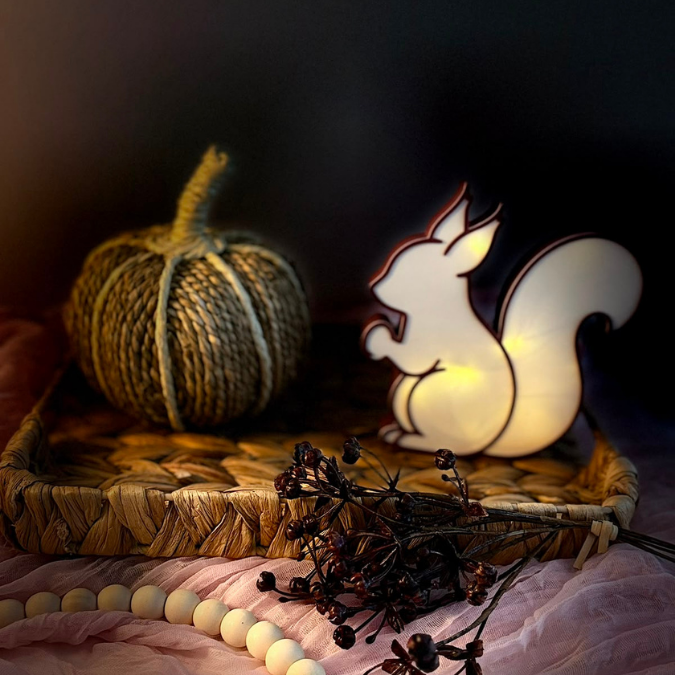 STL 3D Druck Datei Eichhörnchen Herbst Winter zum stellen od beleuchten Ballonlicht Lichterkette Winterdeko 3D-Datei 3D-Druck Vorlage – Bild 9