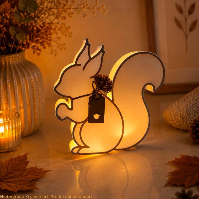 STL 3D Druck Datei Eichhörnchen Herbst Winter zum stellen od beleuchten Ballonlicht Lichterkette Winterdeko 3D-Datei 3D-Druck Vorlage – Bild 3