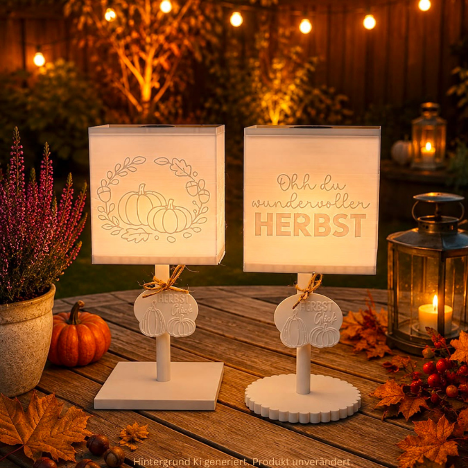 STL 3D Druck Datei Herbst Solarlampen Set 2 Designs viereckig für 80mm Solarlichter 3D-Datei 3D Solarlampe Garten Outdoor – Bild 6