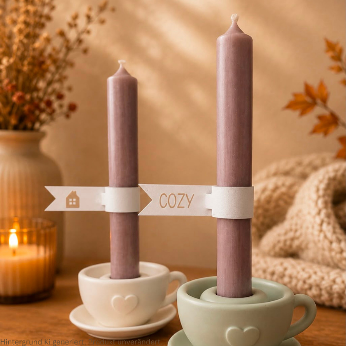 STL 3D Druck Datei 11 Designs Hygge Cozy Home Reagenzglas oder Kerzenbanderole Kerzenfahne Kerzenfähnchen Kerzendeko Kerze Geschenkidee Tag – Bild 3
