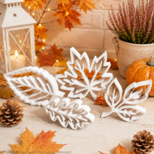 STL 3D Druck Datei Herbst Blätter Laub zum stellen, hängen und durchfädeln Sonnenfänger Herbstglück  Ahornblatt elegante Herbstdeko