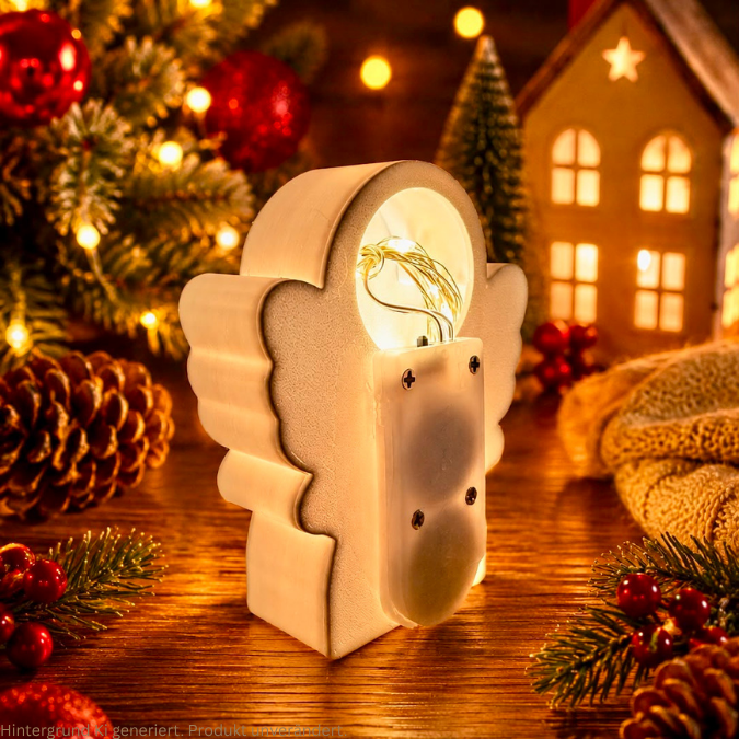 STL 3D Druck Datei Licht Engel für Ballonlicht Lichterkette Schutzengel mit Deckel z kleben 3D-Druck Datei Winter Weihnachten inkl Anhänger – Bild 5