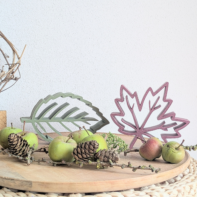 STL 3D Druck Datei Herbst Blätter Laub zum stellen, hängen und durchfädeln Sonnenfänger Herbstglück Ahornblatt elegante Herbstdeko – Bild 15