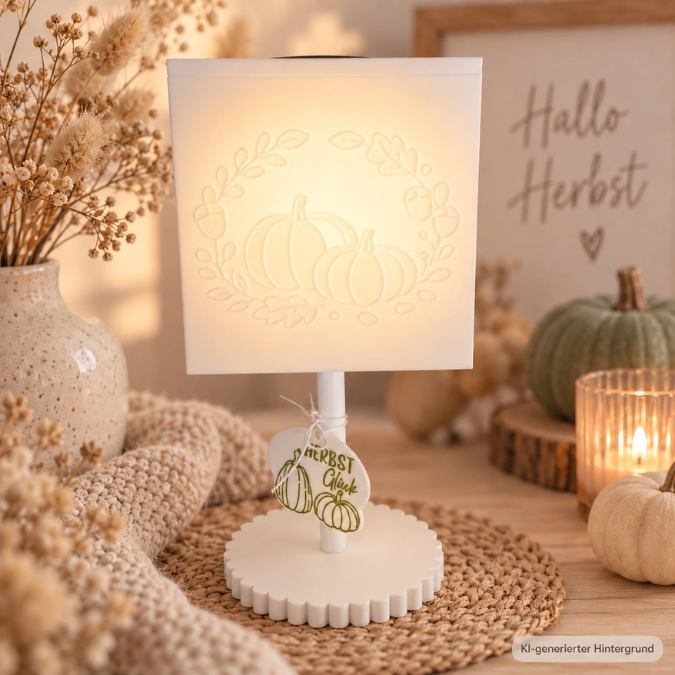 STL 3D Druck Datei Herbst Solarlampen Set 2 Designs viereckig für 80mm Solarlichter 3D-Datei 3D Solarlampe Garten Outdoor – Bild 3