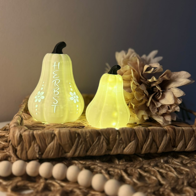 3mf 3D Druck Datei 2er Set Herbst Licht Kürbis Kürbisse Lichtdatei Lichtkürbis Herbstliebe Herbstmoment 3D-Datei Vorlage Kürbisliebe – Bild 3