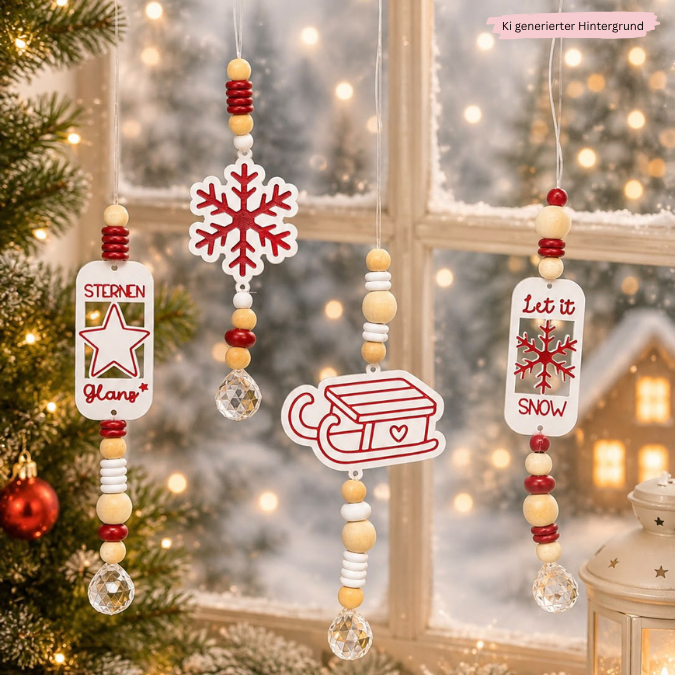 STL 3D Druck Datei 15 Designs Sonnenfänger Geschenkanhänger Winter Weihnachten 3D-Druck Skandi Deko Kawaii Boho cute – Bild 4