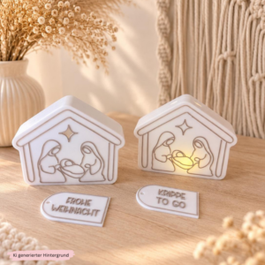STL 3D Druck Datei Krippe zum beleuchten Weihnachten für Ballonlicht Lichthaus 3D-Datei 3D-Druck Vorlage zum stellen u. hängen heilige nacht