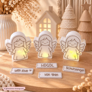 STL 3D Druck Datei Licht Engel f&uuml;r Ballonlicht Lichterkette Schutzengel mit Deckel z kleben 3D-Druck Datei Winter Weihnachten inkl Anh&auml;nger