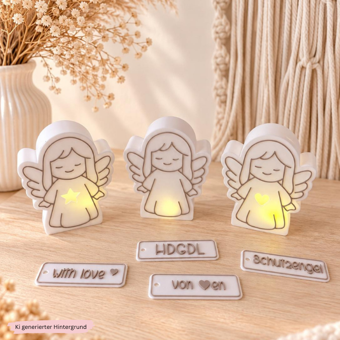 STL 3D Druck Datei Licht Engel für Ballonlicht Lichterkette Schutzengel mit Deckel z kleben 3D-Druck Datei Winter Weihnachten inkl Anhänger – Bild 6