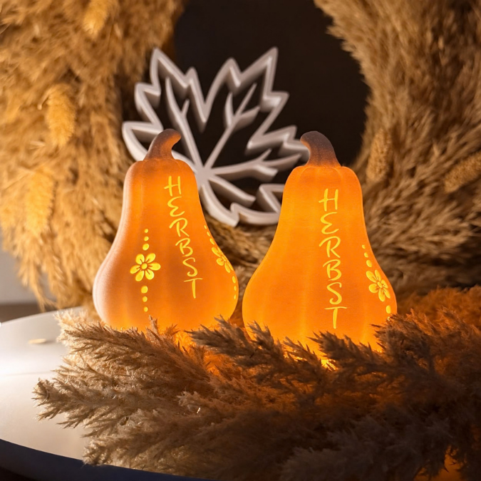 3mf 3D Druck Datei 2er Set Herbst Licht Kürbis Kürbisse Lichtdatei Lichtkürbis Herbstliebe Herbstmoment 3D-Datei Vorlage Kürbisliebe – Bild 10