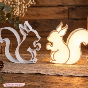 STL 3D Druck Datei Eichhörnchen Herbst Winter zum stellen od beleuchten Ballonlicht Lichterkette Winterdeko 3D-Datei 3D-Druck Vorlage
