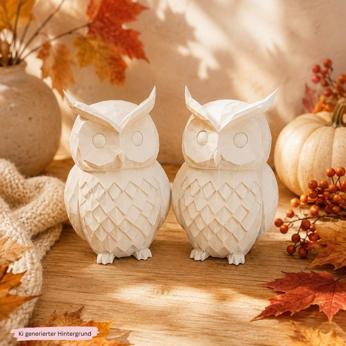 STL 3D Druck Datei Eule Herbst Winter skalierbar Herbstliebe Vogel Wald Waldtier Herbstmoment 3D-Datei 3D-Druck Vorlage – Bild 6