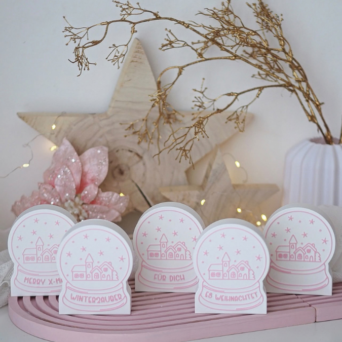 STL 3D Druck Datei beleuchtbare Schneekugel Licht Geschenkbox zum Kleben Weihnachten Winter 3D-Druck personalisierbar Lichtdatei – Bild 8