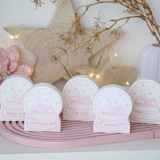 STL 3D Druck Datei beleuchtbare Schneekugel Licht Geschenkbox zum Kleben Weihnachten Winter 3D-Druck personalisierbar Lichtdatei – Bild 5