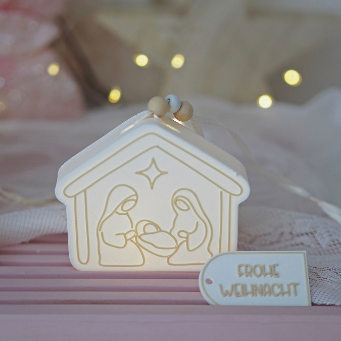 STL 3D Druck Datei Krippe zum beleuchten Weihnachten für Ballonlicht Lichthaus 3D-Datei 3D-Druck Vorlage zum stellen u. hängen heilige nacht – Bild 10