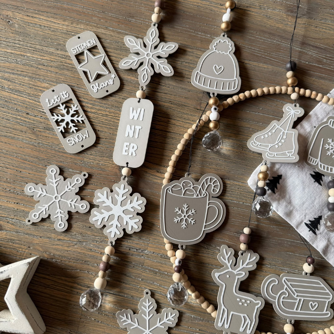 STL 3D Druck Datei 15 Designs Sonnenfänger Geschenkanhänger Winter Weihnachten 3D-Druck Skandi Deko Kawaii Boho cute – Bild 7