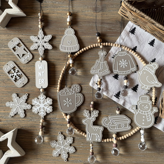 STL 3D Druck Datei 15 Designs Sonnenfänger Geschenkanhänger Winter Weihnachten 3D-Druck Skandi Deko Kawaii Boho cute