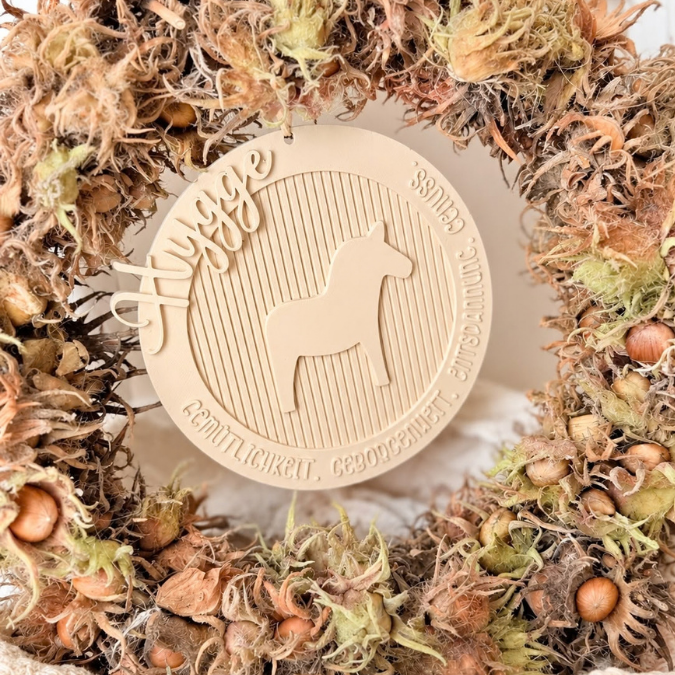 STL 3D Druck Datei Kränze 4 Designs Hygge definition Dala Pferd hyggelig 3D-Datei 3D-Druck Vorlage Kranz Türkranz – Bild 11
