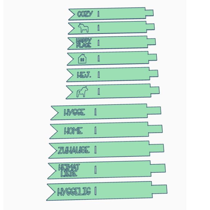 STL 3D Druck Datei 11 Designs Hygge Cozy Home Reagenzglas oder Kerzenbanderole Kerzenfahne Kerzenfähnchen Kerzendeko Kerze Geschenkidee Tag – Bild 2