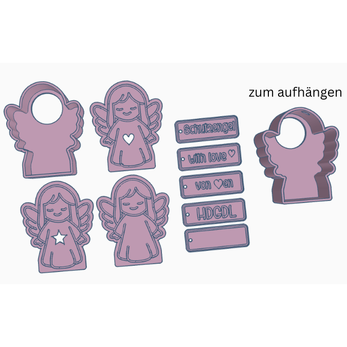 STL 3D Druck Datei Licht Engel für Ballonlicht Lichterkette Schutzengel mit Deckel z kleben 3D-Druck Datei Winter Weihnachten inkl Anhänger – Bild 2