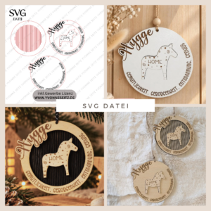1 SVG Laserdatei Kranz Hygge Dala Skandi panele mehrlagig personalisierbar Türkranz Türdeko Geschenkidee SVG Datei Hyggelig Herbst Weihnachten