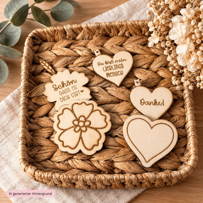 SVG Laserdatei Mini Botschaft zum einschieben Herz oder Blume Geschenkidee einfach so SVG Datei Geburtstag Kleinigkeit Mitbringsel Danke – Bild 8