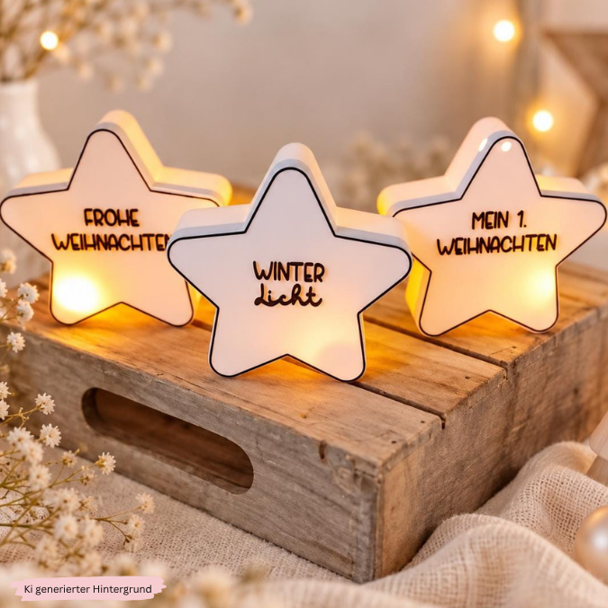 STL 3D Druck Datei Licht Sterne und Sternanhänger PERSONALISIERBAR für Ballonlicht mit Deckel zum kleben 3D-Druck Datei Winter Weihnachten – Bild 5