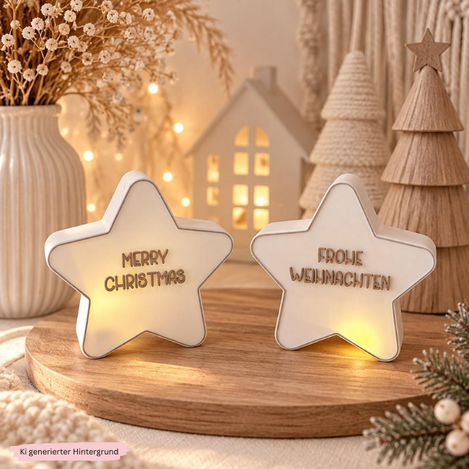 STL 3D Druck Datei Licht Sterne und Sternanhänger PERSONALISIERBAR für Ballonlicht mit Deckel zum kleben 3D-Druck Datei Winter Weihnachten – Bild 6