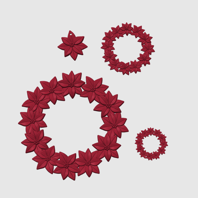 STL 3D Druck Datei Weihnachten Weihnachtsstern Kranz Winter Blume schlicht Geschenkanhänger Wanddeko 3D-Datei 3D-Druck Vorlage – Bild 2
