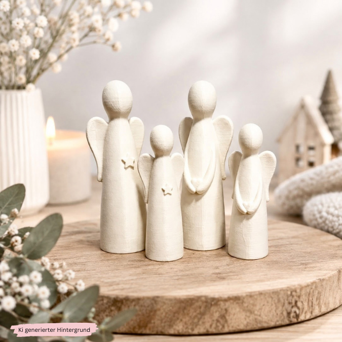 1 STL 3D Druck Datei 4er Set Engel skalierbar Weihnachten Winter Deko Mama Muttertag 3D-Druck Datei – Bild 7