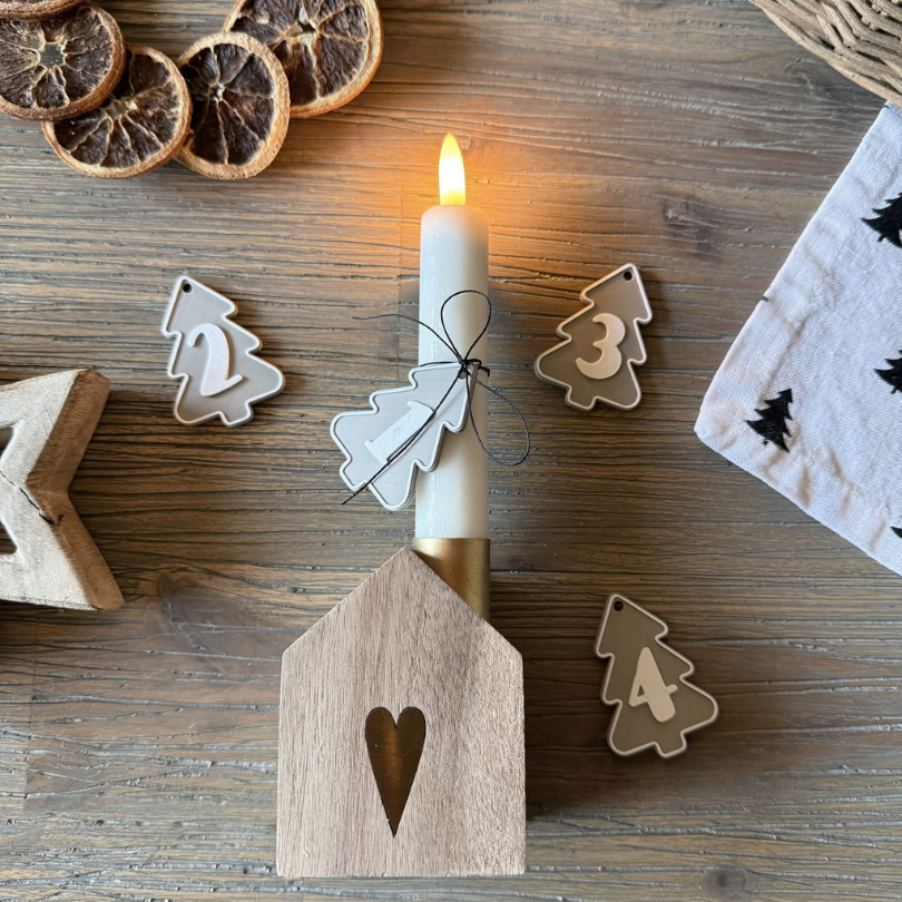 STL 3D Druck Datei Weihnachten 5 Designs Adventskranz Anhänger Zahlen Advent 3D-Datei 3D-Druck Vorlage Winter Weihnachtsdeko – Bild 8