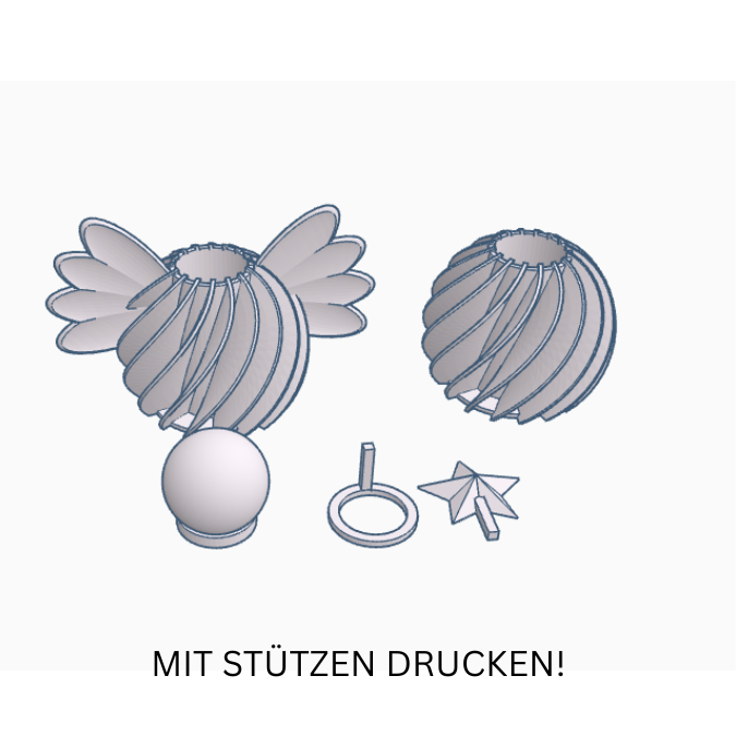 2 STL 3D Druck Datei 2er Set Engel rillen zum beleuchten mit Ballonlicht Weihnachten Winter Deko 3D-Druck Datei – Bild 2