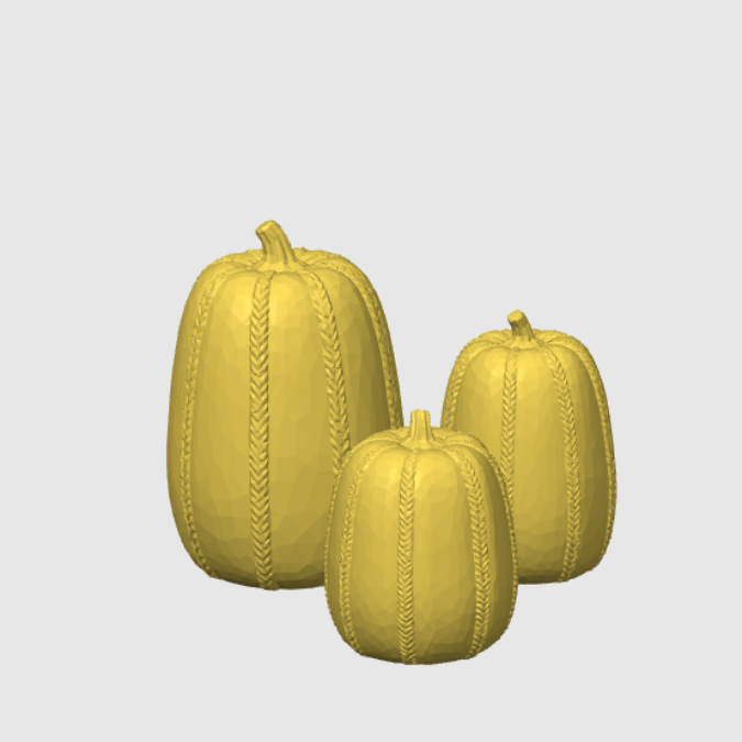 STL 3D Druck Datei 3er Set Herbst Kürbisse skalierbar Herbstliebe Herbstmoment 3D-Datei 3D-Druck Vorlage Kürbisliebe – Bild 2