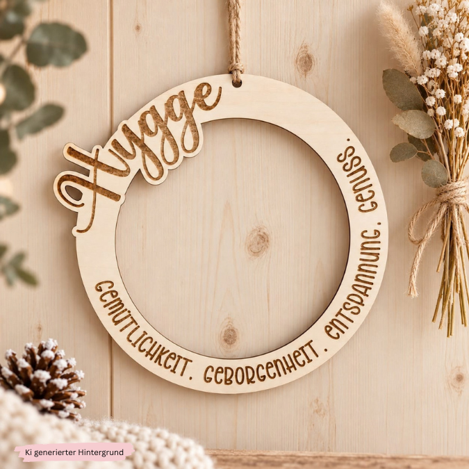 SVG Laserdatei Kranz Hygge Dala Skandi panele mehrlagig personalisierbar Türkranz Türdeko Geschenkidee SVG Datei Hyggelig Herbst Weihnachten – Bild 5